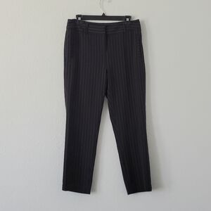 Black pinstripe ankle crop pants